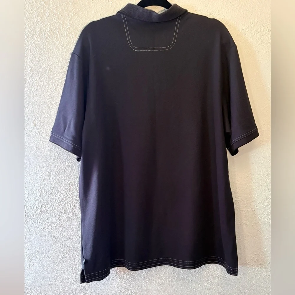 Tommy Bahama Black Supima Cotton XL Short Sleeve Polo Shirt Blue Marlin Logo - Picture 2 of 3